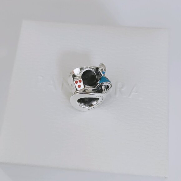 Pandora Alice in Wonderland & The Mad Hatter's Tea Party Charm Pendant with box - Picture 9 of 10